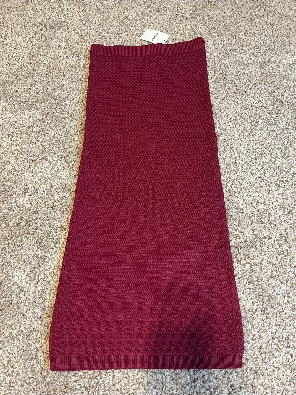 Forever 21 Ribbed Midi Skirt - Burgundy